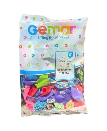 GEMAR 10 KARIŞIK RENK İYİ Kİ DOĞDUN BALON