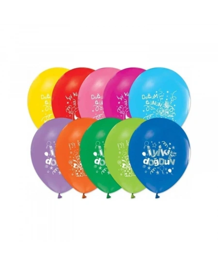 GEMAR 10 KARIŞIK RENK İYİ Kİ DOĞDUN BALON