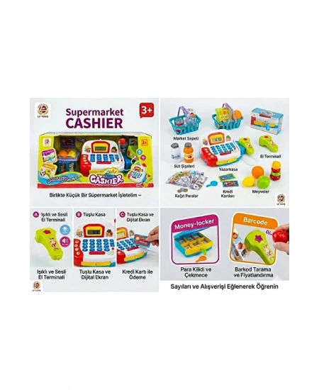 HESAP MAKİNELİ MİKROFONLU YAZAR KASA MARKET SETİ
