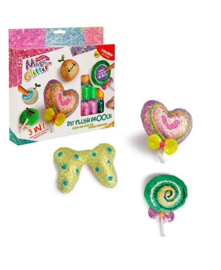 HOBİ SET MAGIC GLITTER 3IN1 DIY PLUSH BROOCH