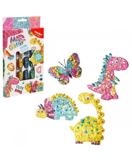 HOBİ SET MAGIC GLITTER CUTE DINO 12X5ML.