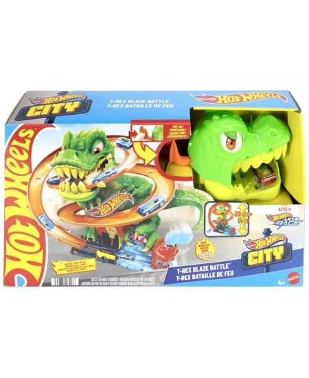 HOT WHEELS T-REX VE İTFAİYE İSTASYONU OYUN SETİ DH