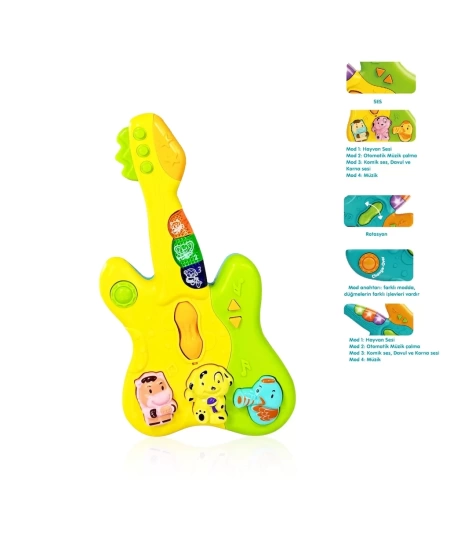 IŞIKLI VE MÜZİKLİ GİTAR BEBEK PİYANOSU