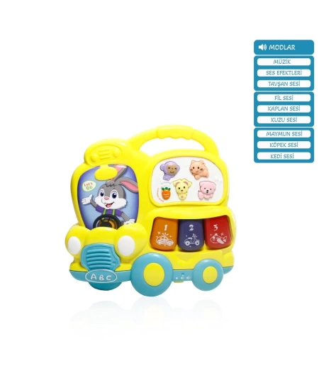 IŞIKLI VE MÜZİKLİ OTOBÜS BEBEK PİYANOSU