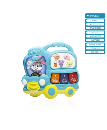 IŞIKLI VE MÜZİKLİ OTOBÜS BEBEK PİYANOSU