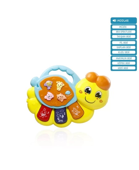IŞIKLI VE MÜZİKLİ SOLUCAN BEBEK PİYANOSU