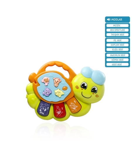 IŞIKLI VE MÜZİKLİ SOLUCAN BEBEK PİYANOSU