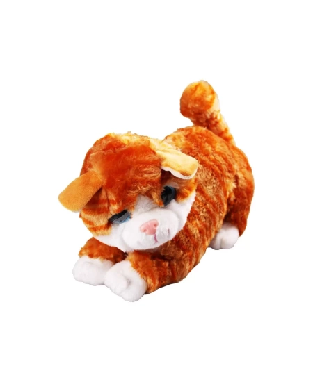 JUMBO PELUŞ MİYAVLAYAN YATAN KEDİ 30CM