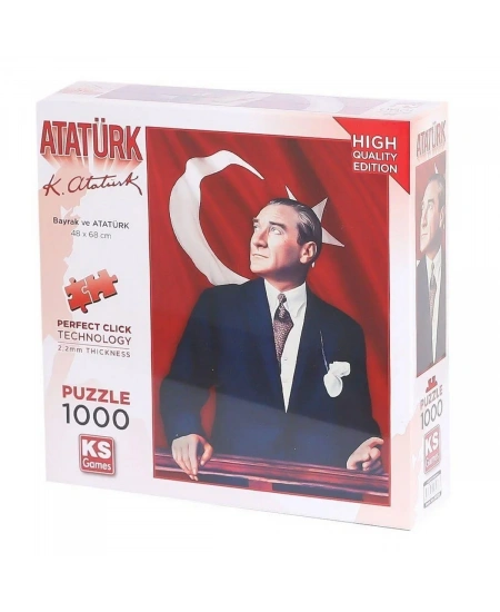 KS GAMES 1000 PARÇA PUZZLE ATATÜRK VE TÜRK BAYRAĞI