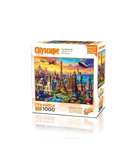 KS GAMES 1000 PARÇA PUZZLE ONE WORLD CITY