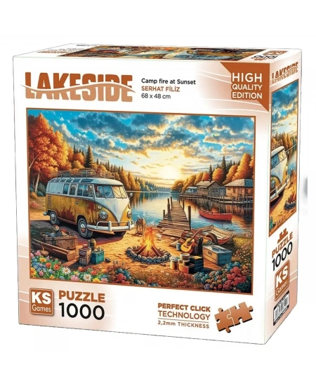 KS GAMES 1000 PARÇA PUZZLE VOS VOS CAMP FIRE ST SUNSET