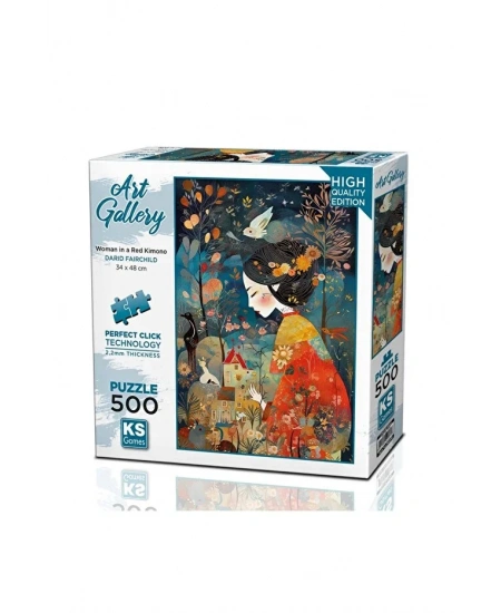 KS GAMES 500 PARÇA PUZZLE A WOMAN IN A RED KIMONO