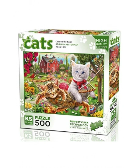 KS GAMES 500 PARÇA PUZZLE CATS ON THE FARM