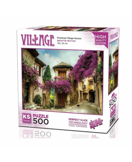 KS GAMES 500 PARÇA PUZZLE FLOWERED VİLLAGE HOUSES