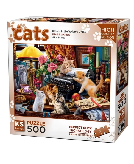 KS GAMES 500 PARÇA PUZZLE KİTTENS İN THE WRİTER’S OFFİCE