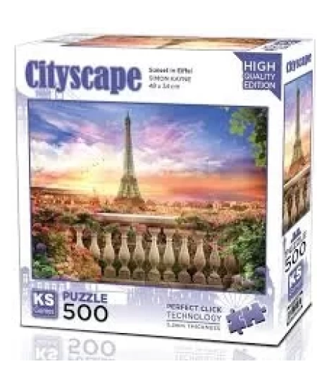 KS GAMES 500 PARÇA PUZZLE SUN SET İN EİFFEL