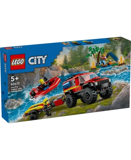LEGO CİTY 4x4 KURTARMA BOTLU İTFAİYE KAMYONU