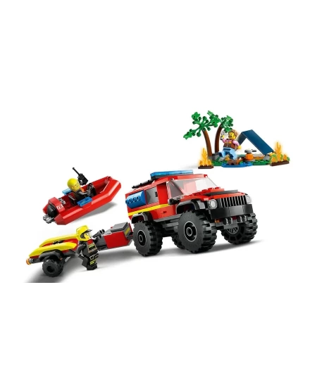 LEGO CİTY 4x4 KURTARMA BOTLU İTFAİYE KAMYONU