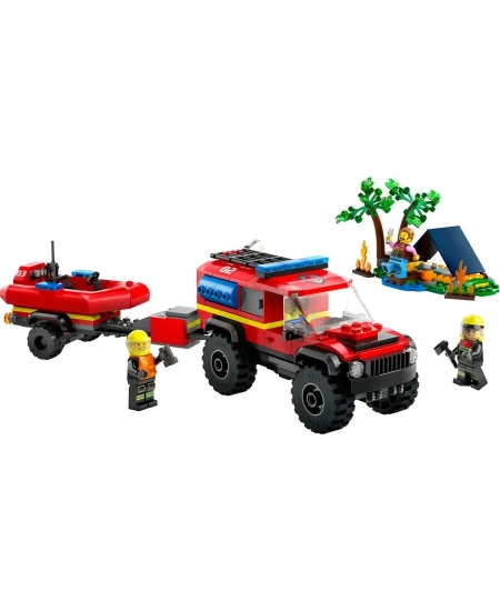 LEGO CİTY 4x4 KURTARMA BOTLU İTFAİYE KAMYONU
