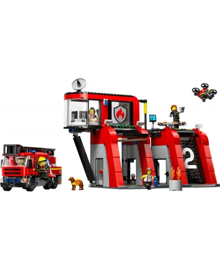 LEGO FIRE STATION W FIRE TRUCK DHL