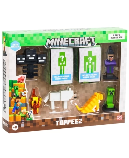 MINECRAFT 3D FIGÜR TOPPEEZ 8Lİ DELÜKS SET