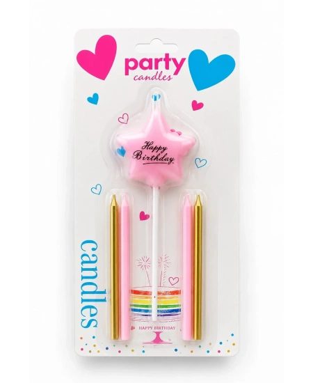 MUM 4+1 YILDIZLI SET MUM PEMBE