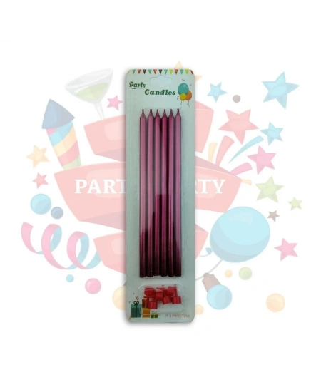 ND MUM 18CM İNCE UZUN 6 LI KIRMIZI
