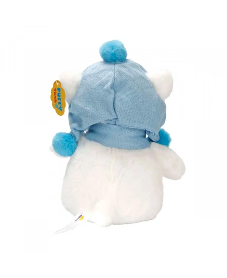 PELUŞ KUTUP AYI ŞAPKALI ATKILI 30CM