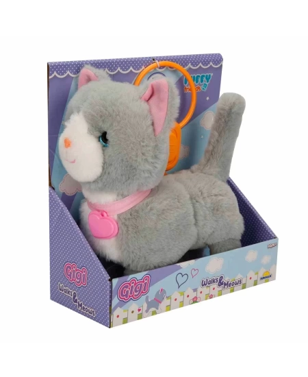 PELUŞ SEVİMLİ KEDİ GİGİ HAREKETLİ SESLİ GRİ