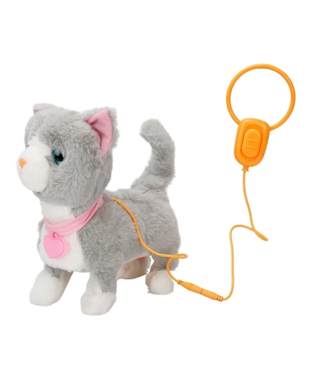 PELUŞ SEVİMLİ KEDİ GİGİ HAREKETLİ SESLİ GRİ