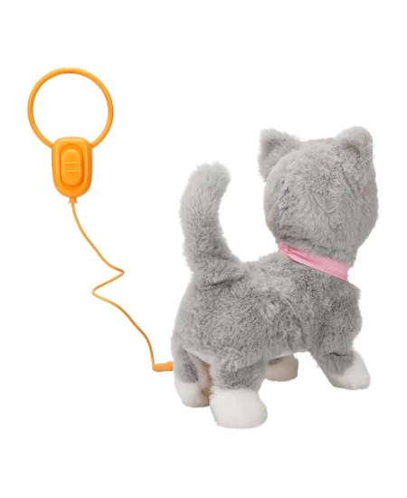 PELUŞ SEVİMLİ KEDİ GİGİ HAREKETLİ SESLİ GRİ