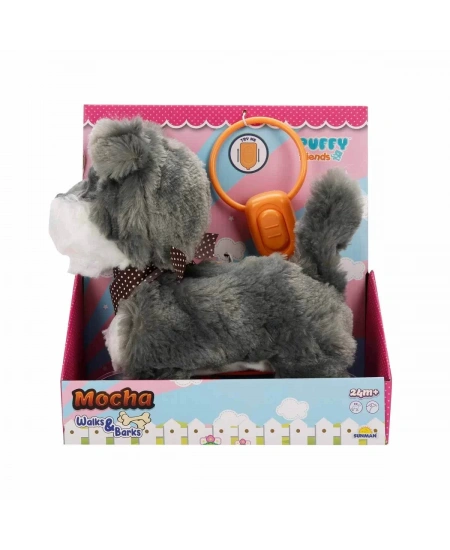 PELUŞ SEVİMLİ KÖPEK MOCHA YÜRÜYEN/SESLİ GRİ
