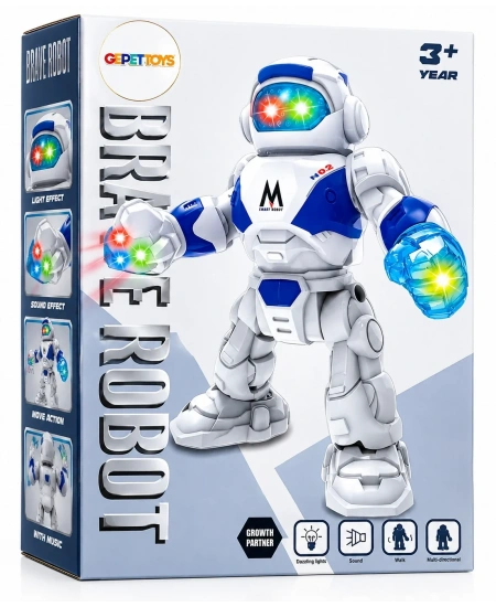 PİLLİ SESLİ IŞIKLI ROBOT
