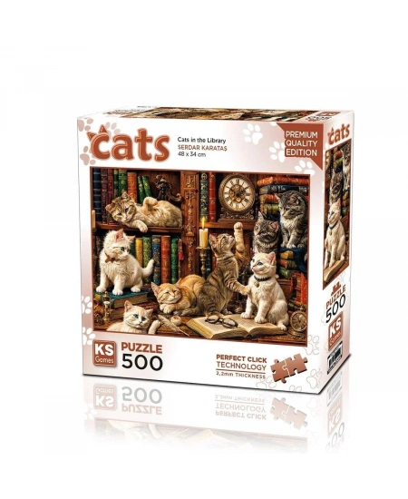 KS GAMES 500 PARÇA PUZZLE CATS IN THE LIBRARY