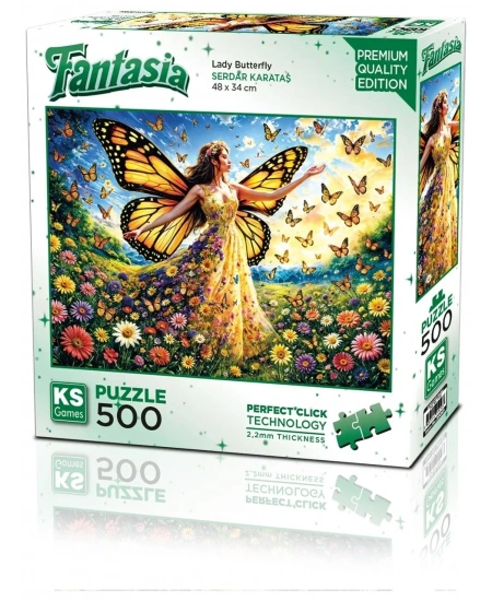KS GAMES 500 PARÇA PUZZLE LADY BUTTERFLY