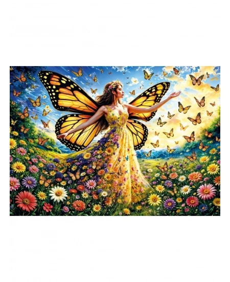 KS GAMES 500 PARÇA PUZZLE LADY BUTTERFLY