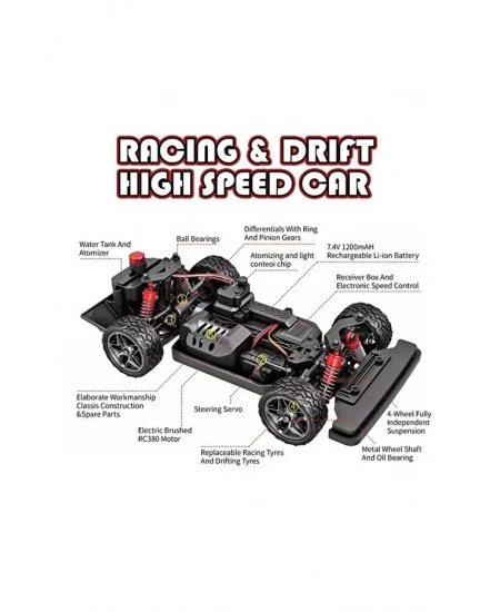 YÜKSEK HIZLI 4 ÇEKER ÇİFT LASTİK DRAG YARIŞ ARABA