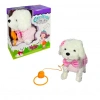 PELUŞ TASMALI YÜRÜYEN PEMBE FİYONKLU KÖPEK