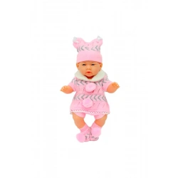 GLT AZRA NEWBORN PEMBE GRİ TRİKO ELBİSELİ