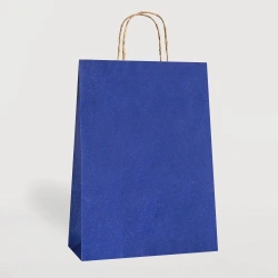 ÇANTA K.KRAFT BÜKÜM SAPLI LACİVERT 18*24CM 25Lİ