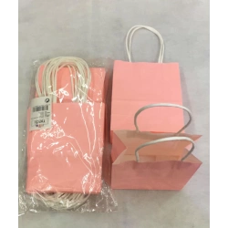 ÇANTA KRAFT BÜKÜM SAPLI PEMBE 12*15 12Lİ