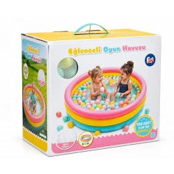 FUN PLAY 85CM HAVUZ ÜÇ RENKLİ İÇİNDE 100 ADET 6CM