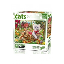 KS GAMES 500 PARÇA PUZZLE CATS ON THE FARM