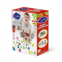 KUTUDA 26 PARÇA AHŞAP KASALI RENKLİ RAKAMLAR