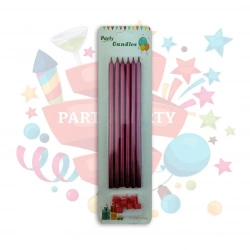 ND MUM 18CM İNCE UZUN 6 LI KIRMIZI