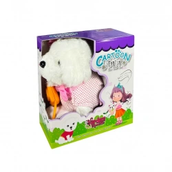 PELUŞ TASMALI YÜRÜYEN PEMBE FİYONKLU KÖPEK