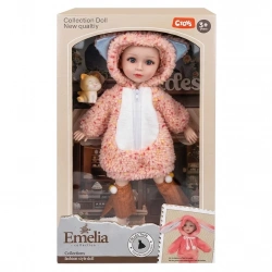 PEMBE POFUDUK TULUMLU VE ŞAPKALI MODA BEBEK