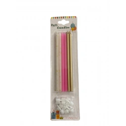 ND MUM ÇUBUK SİMLİ BEYAZ PEMBE ALTIN 13CM 12Lİ