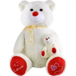 90 CM YAVRULU MİSKİN AYI