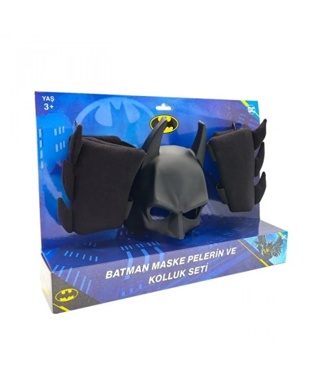 BATMAN MASKE PELERİN KOLLUK 3LÜ SET